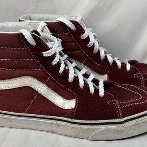Vans Old Skool Hi Shoes Athletic Canvas Skate Sneakers Maroon Mens 7.5 Women’s 9